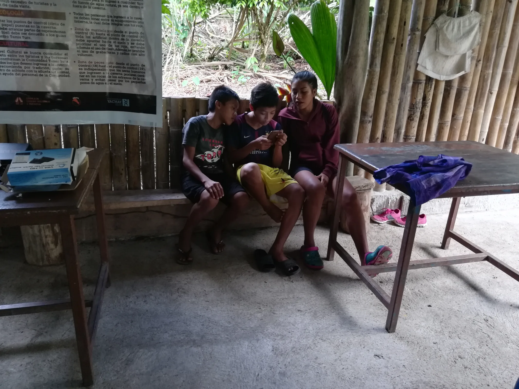 Community members meeting in an Amazonian learning space
